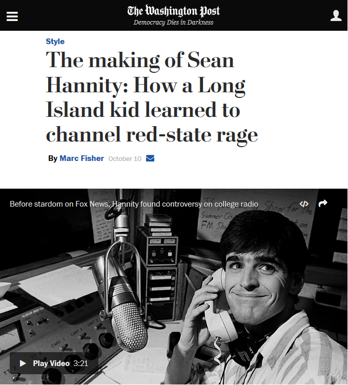 Washington Post: The Making of Sean Hannity