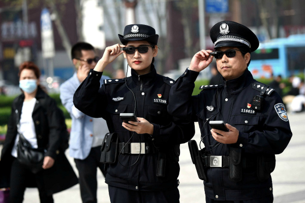 NYT depiction of Chinese police wearing smart glasses