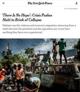 NYT: ‘There Is No Hope’: Crisis Pushes Haiti to Brink of Collapse