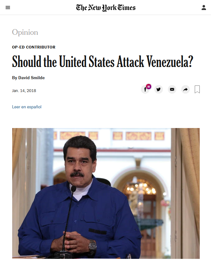 NYT: Should the United States Attack Venezuela?