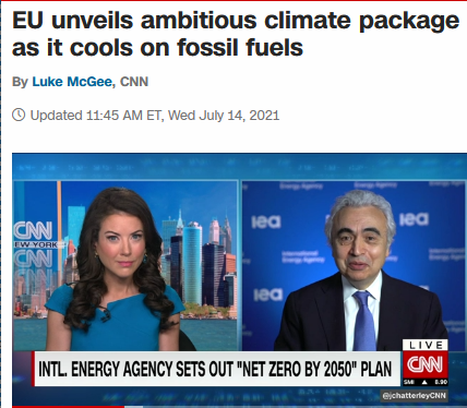 CNN: EU unveils ambitious climate package as it cools on fossil fuels 