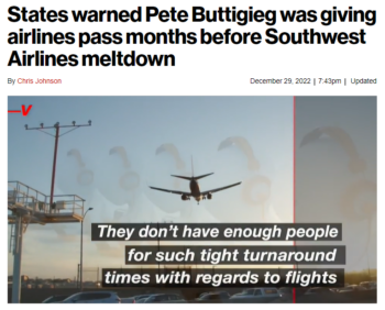 New York Post: States warned Pete Buttigieg was giving airlines pass months before Southwest Airlines meltdown