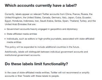 Twitter: Which Accounts Currently Have a Label?