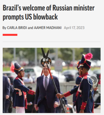 AP: Brazil’s welcome of Russian minister prompts US blowback