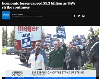 CBS Detroit: Economic losses exceed $9.3 billion as UAW strike continues