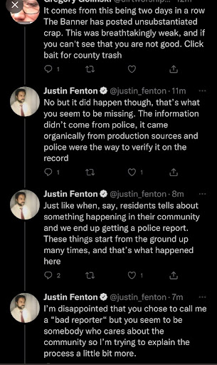 Tweets by Justin Fenton on Baltimore Banner movie set threat story