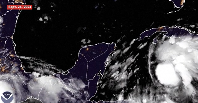 Satellite view of Hurricane Helene