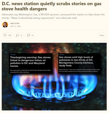 Heated: D.C. news station quietly scrubs stories on gas stove health dangers